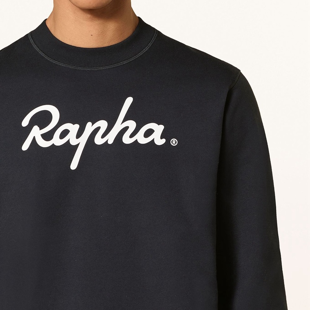 Rapha Black & White Sweatshirt with White Embroidered Logo - Size S